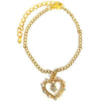 MariaKing Kristályos szív karkötő charmmal, arany vagy ezüst színben