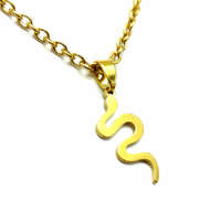 MariaKing Nemesacél kígyós gyerek nyaklánc medállal, arany színű