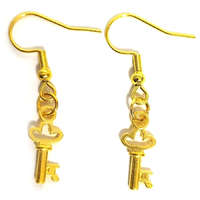 MariaKing Aranykulcs fülbevaló, választható arany vagy ezüst színű akasztóval
