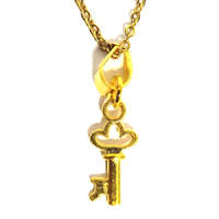 MariaKing Aranykulcs medál, választható arany vagy ezüst színű acél lánccal vagy bőr lánccal