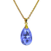 MariaKing Kék kristály csepp medál arany színű lánccal II.