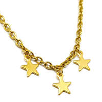 MariaKing Arany színű nyaklánc három nemesacél Csillag medállal