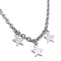 MariaKing Ezüst színű nyaklánc három nemesacél Csillag medállal