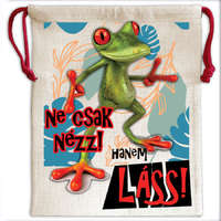 MariaKing Vászonzsák-táska, Ne csak nézz, hanem Láss! mintával (feliratozható)