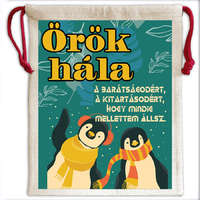 MariaKing Vászonzsák-táska, Örök hála a barátságodért... mintával (feliratozható)