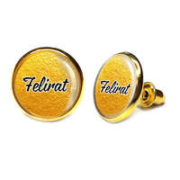 MariaKing Feliratozható beszúrós fülbevaló (12 mm) rozsdamentes acélból (1 pár), arany szín