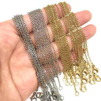 MariaKing Arany színű rozsdamentes acél kubai link nyaklánc, 50 cm (vékony, 2 mm), 1 db