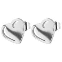 Akzent Akzent márkájú acél Szív fülbevaló, ezüst színű (0,9 cm)