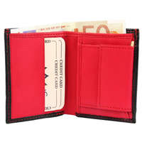 Excellanc Excellanc piros-fekete pénztárca valódi bőrből, 10x8 cm