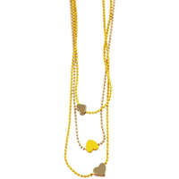 ChamCham Arany és sárga színű divat nyaklánc szív motívummal, 45 cm