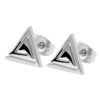 Akzent Akzent márkájú acél háromszög fülbevaló, ezüst színű