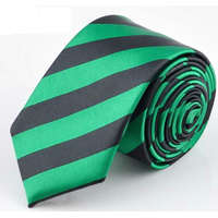 MariaKing Trendi új stílusú csíkos, vékony nyakkendő, sötétzöld-fekete