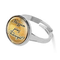 MariaKing Eljegyzési gyűrű, „Hozzám jössz feleségül?” felirattal, ezüst színben (állítható méret)