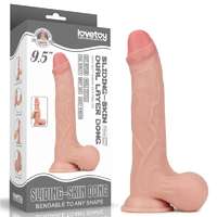 Lovetoy 9.5&#039;&#039; Sliding Skin Dual Layer Dong - Whole Testicle - 24 ,5 cm dildó