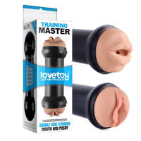 Lovetoy Training Master Double Side Stroker Pussy and Mouth Flesh - dupla nyílással