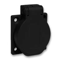 Schneider Electric Zrt. Schneider Pratika háztartási aljzat, 2P+F, 50x50, oldalsó meghúzással, fekete, IP54, német PKS52N