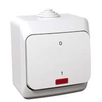 Schneider Electric Zrt. Schneider Electric Cedar Plus - WDE000521 - Kétpólusú kapcsoló, jelzőfénnyel, IP44, fehér