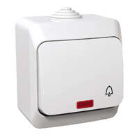 Schneider Electric Zrt. Schneider Electric Cedar Plus - WDE000515 - Egypólusú nyomó csengőjellel, jelzőfénnyel, IP44, fehér