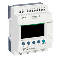 Schneider Electric Zrt. Schneider Electric Zelio Logic - SR2B121B - programozható relé, kompakt, LCD kijelző, 8 DI, 4 DO relés, belső órával, 24 VAC