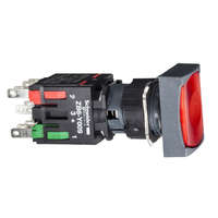 Schneider Electric Zrt. Schneider Harmony XB6 – Komplett megvilágított nyomógomb, piros téglalap, süllyesztett, 16mm, rugós visszatérésű, 1NO + 1NC, 12...24V AC/DC; XB6DW4B5B
