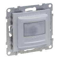 Legrand Suno alumínium mozgásérzékelős (PIR) kapcsoló, 2-150 W (LED max. 100 W) beépített nyomóval, 2 vezetékes, alumínium 721376A Legrand