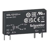 Schneider Electric Zrt. Schneider Electric Harmony Solid State Relays - SSL1D101JD - SSL sorkapocs szilárdtestrelé, 1f, egyenfesz kapcs, 1NO, 1…48VDC, 100mA, 3…12VDC