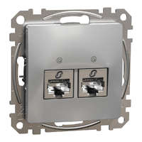 Schneider Electric Zrt. Schneider Electric Sedna Design & Elements - SDD113467S -2xRJ45 Cat6A STP aljzat, alumínium