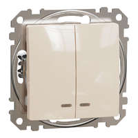 Schneider Electric Zrt. Schneider Electric Sedna Design & Elements - SDD112105L -Csillárkapcsoló, kék jelzőfénnyel, 10AX, bézs