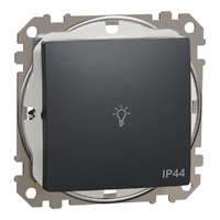 Schneider Electric Zrt. Schneider Electric Sedna Design & Elements - SDD214132 -Egypólusú nyomó lámpajellel, rugós bekötés, 10A, IP44, antracit