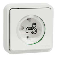 Schneider Electric Zrt. Mureva Styl EV-töltő aljzat, csapófedéllel, csavaros, komplett, süllyesztett, fehér, 16A, megerősített csatlakozó MUR39013 Schneider