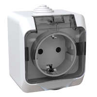 Schneider Electric Zrt. Schneider Phd 2.4-16 GYV csatlakozóaljzat fehér, átlátszó szürke csapófedéllel IP44 WDE000544