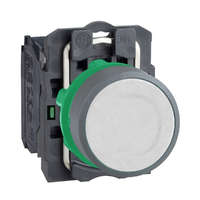 Schneider Electric Zrt. Schneider Electric Harmony XB5 - XB5AA11C0 - komplett műanyag nyomógomb, Ø22, visszatérő, 1NO, fehér, szürke körgyűrű