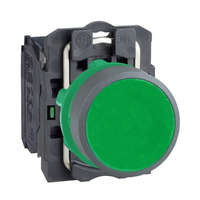 Schneider Electric Zrt. Schneider Electric Harmony XB5 - XB5AA31C0 - komplett műanyag nyomógomb, Ø22, visszatérő, 1NO, zöld, szürke körgyűrű