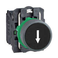 Schneider Electric Zrt. Schneider Electric Harmony XB5 - XB5AA3351C0 - komplett műanyag nyomógomb, Ø22, visszatérő, 1NO, fekete, "le nyíl", szürke körgyűrű
