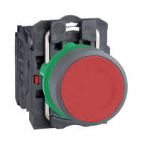 Schneider Electric Zrt. Schneider Electric Harmony XB5 - XB5AA42C0 - komplett műanyag nyomógomb, Ø22, visszatérő, 1NC, piros, szürke körgyűrű