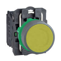 Schneider Electric Zrt. Schneider Electric Harmony XB5 - XB5AA51C0 - komplett műanyag nyomógomb, Ø22, visszatérő, 1NO, sárga, szürke körgyűrű