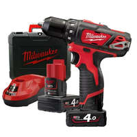 Milwaukee Electric Tool Corporation Milwaukee M12 Szuperkompakt fúrócsavarozó, 0-1500 ford/perc, 2x4.0Ah akkumulátorral, 80 perces töltővel M12 BDD-402C 4933441925