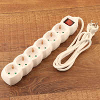 EverFlourish Hungary Kft. Asztali elosztó 6-os kapcsolóval, 1,4m, 3x1.0, fehér