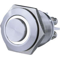 EverFlourish Hungary Kft. Csengő nyomógomb, beépíthető, fém, fehér LED fénnyel 12V, 1.5A 18mm