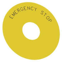 Siemens Siemens 3SU1900-0BC31-0DA0 kör alakú, 75 mm-es, öntapadó sárga matrica, EMERGENCY STOP