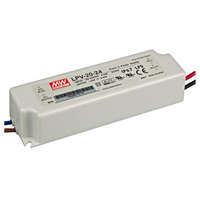 MEAN WELL ENTERPRISES CO., LTD. Egykimenetes Class 2 tápegység LED alkalmazásokhoz, Vin: 90-264 VAC, Vout: 24 VDC (0-0,84A), P: 20 W Mean Well LPV-20-24
