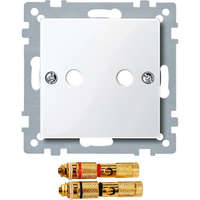 Schneider Electric Zrt. MERTEN Fedlap, high-end" hangszóró csatlakozókhoz, System-M, polárfehér 468819 Schneider"