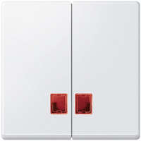 Schneider Electric Zrt. MERTEN Dupla billentyű, piros fényjelző ablakokkal, System-M, mattfehér MEG3456-0419 Schneider
