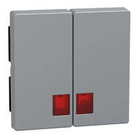 Schneider Electric Zrt. MERTEN Dupla billentyű, piros fényjelző ablakokkal, System-M, alumínium MEG3456-0460 Schneider