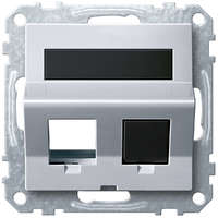 Schneider Electric Zrt. MERTEN 2xRJ45 adatpter, Lexcom betétekhez, feliratozható, System-M, alumínium MEG4568-0460 Schneider