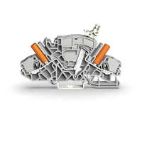 WAGO HUNGÁRIA Kft. WAGO 2007-8811 2 vezetékes bontható/teszt sorkapocspl.: feszültségváltó körbe érintésvédett vizsgálóaljzatok, szürke