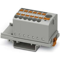 Phoenix Contact GmbH & Co. KG Elosztóblokk PTFIX 6/12X2,5-NS35 GY 0,5-10mm2, 41/24 A 690 V NS 35/7,5, NS 35/15, rugós csatlakozás, 3273088