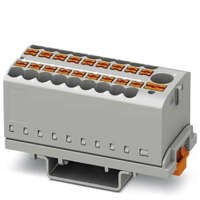 Phoenix Contact GmbH & Co. KG Elosztóblokk PTFIX 6/18X2,5-NS35 GY, 0,5-10mm2, 41/24 A 690 V NS 35/7,5, NS 35/15, rugós csatlakozás, 3273110