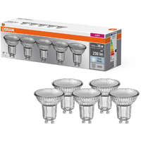 Ledvance Gmbh Osram GU10 LED 2,6W, 230 lm, 4000 K, hidegfehér, áttetsző üveg-35 W izzó helyett, 5 darabos - Base Spot PAR16