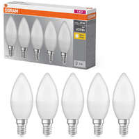 Ledvance Gmbh Osram E14 LED gyertya, 4,9W, 470 lm, 2700 K, melegfehér, opál műanyag-40 W izzó helyett, 5 darabos - Base Classic B